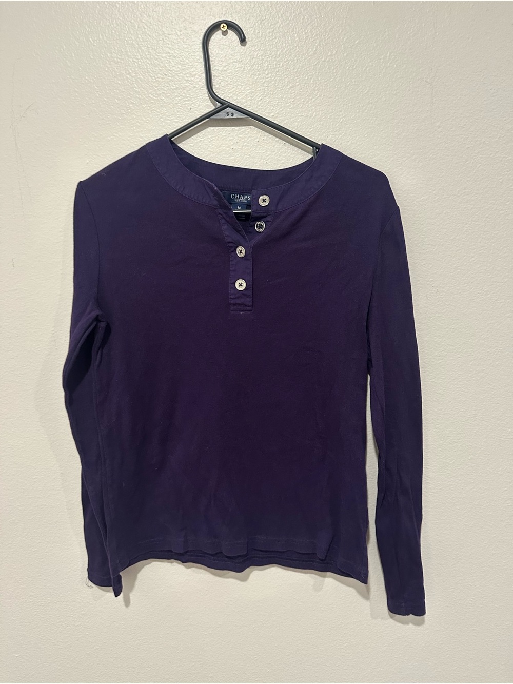 Chaps Women’s Purple Long-Sleeve Henley Shirt